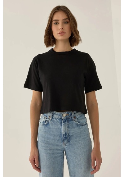 Hiccup Basic Bisiklet Yaka Kısa T-shirt Siyah