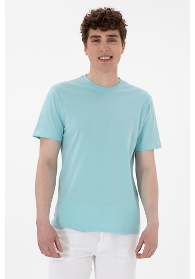 U.S. Polo Assn. Erkek Regular Fit Bisiklet Yaka Aqua Tişört 50300382-VR007