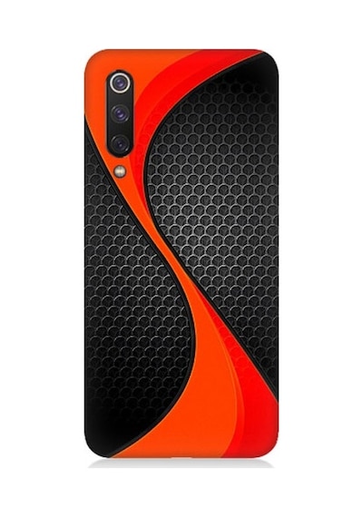 Xiaomi Mi 9se Uyumlu Turuncu Siyah Karbon Desenli Silikon Kılıf