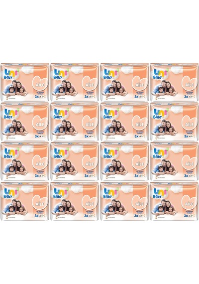 Uni Baby Islak Havlu Mendil Aile 52 Yaprak 48 Li Set 16pk 3 48'li Set