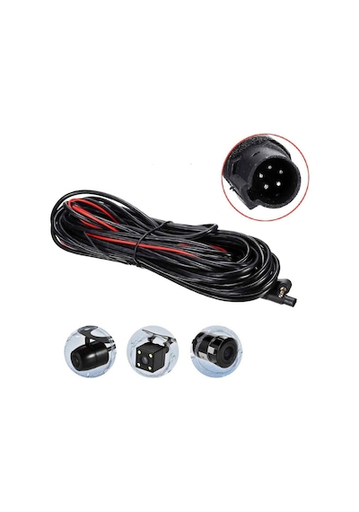 Araç Kamera Kablosu 5 Pin 2,5 mm 4 Boğum Araç Kamera Kablosu 10M