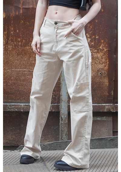 Madmext Bej Straight Fit Kargo Pantolon Mg1601-bej Bej
