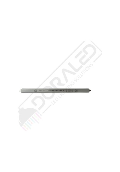 Ultra Slim İnce Parmak Led Adaptör 12 Volt 5 Amper 60 Watt 30x2x2cm Beyaz