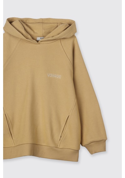 Panço Erkek Çocuk Kapüşonlu Hardal Sweatshirt Sarı