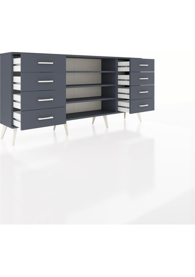 Arges Konsol 3 Raflı 8 Çekmeceli 176x30x83 Antrasit-antrasit/antrasit Antrasit/antrasit Arges Konsol 3 Raflı 8 Çekmeceli 176x30x83 Antrasit-antrasit/antrasit Antrasit/antrasit