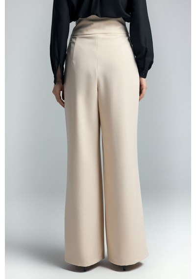 Bel Aksesuarlı Pantolon - Bej-137107