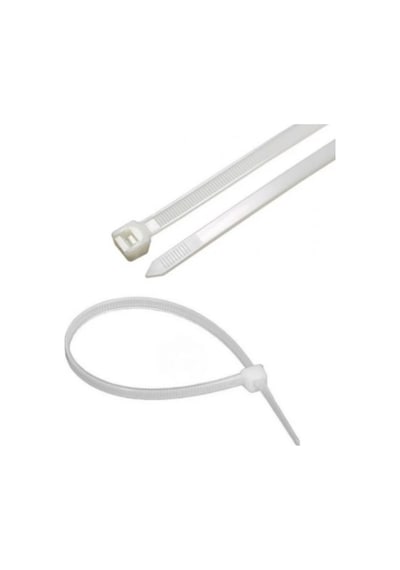 Pemsan - 3,6mm X 205mm Plastik Cırt Kelepçe - Kablo Bağı - Beyaz
