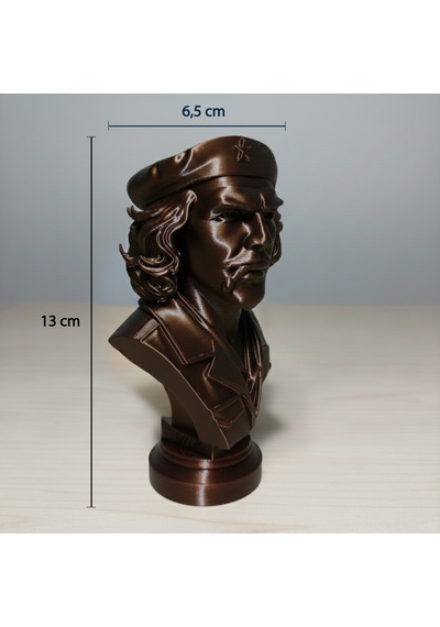 Che Guevara 3d Büst Figür - Bronz Efektli Dekoratif Heykel Biblo 13x6,5 Cm