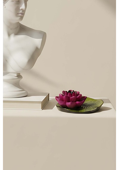 Pembe Lotus Çiçeği Dekoratif Tabak