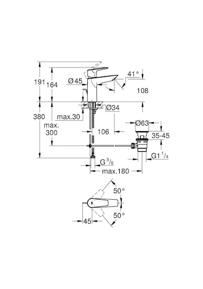 Grohe Bauedge Tek Kumandalı Lavabo Bataryası M-Boyut 23758001
