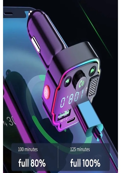 Transmitter Bluetooth Fm Araç Kiti Kolay Bağlantı Araba Müzik Mp3 Çalar Oto Çakmaklık Hızlı Şarj