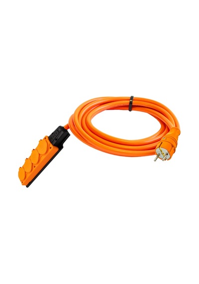 3x1,5 Pur Kablo 10mt + 4'lü Kauçuk Grup Priz + Fiş Monofaze 10 M