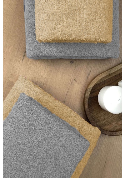 4 Lü Banyo Havlusu Takımı Soft Büyük Havlulu Pamuklu Havlu Seti 90x150 Cm Gri 001