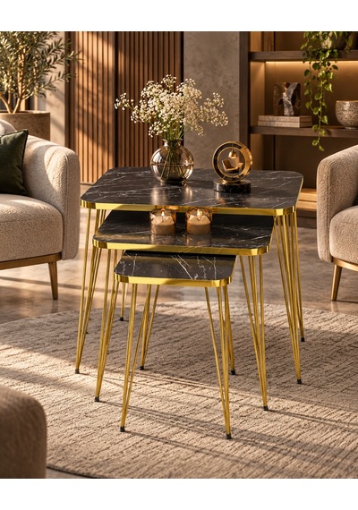 Odera Bendir Siyah Mermer Desenli Orta Sehpa Ve Zigon Sehpa 4'lü Set Metal Tel Ayaklı Modern Retro Salon Sehpası Diğer Odera Bendir Siyah Mermer Desenli Orta Sehpa Ve Zigon Sehpa 4'lü Set Metal Tel Ayaklı Modern Retro Salon Sehpası Diğer