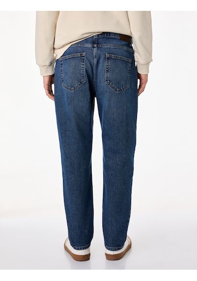 Koton Pamuklu Regular Fit Normal Bel Tapered Jean Pantolon - Joe Jean Koyu İndigo 6sam40162nd