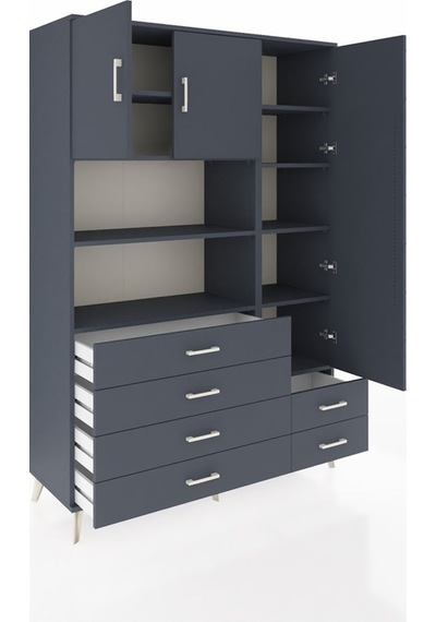 Hyperion Dolap 9 Raflı 6 Çekmeceli 3 Kapaklı 132x44x195 Antrasit-antrasit/antrasit Antrasıt/antrasıt Hyperion Dolap 9 Raflı 6 Çekmeceli 3 Kapaklı 132x44x195 Antrasit-antrasit/antrasit Antrasıt/antrasıt
