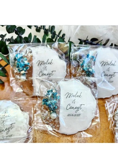 Poşetli Epoksi Magnet 45 Adet Söz Nişan Nikah Kına Düğün Hediyeli