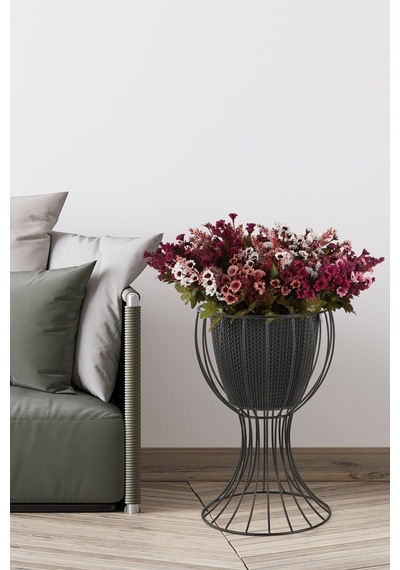 Anafor Saksılık Siyah 43 Cm Siyah Saksı