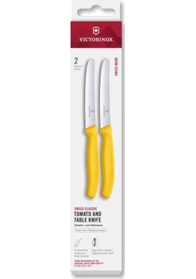 Victorinox 6.7838.2c1 2li 11cm Tırtıklı Domates Bıçağı, Sarı Renkli