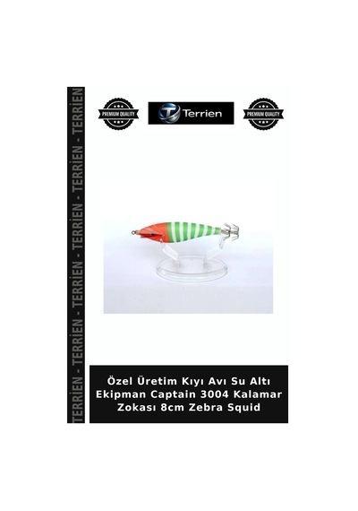 Özel Üretim Kıyı Avı Su Altı Ekipman Captain 3004 Kalamar Zokası 8cm Zebra Squid