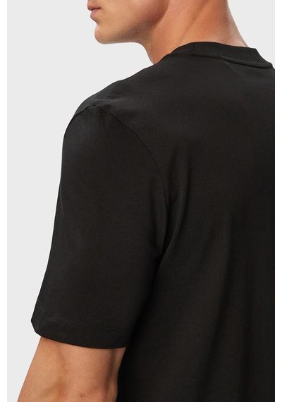 Boss Logolu % 100 Pamuk Bisiklet Yaka T Shirt Erkek T Shirt 50565785 001 Siyah