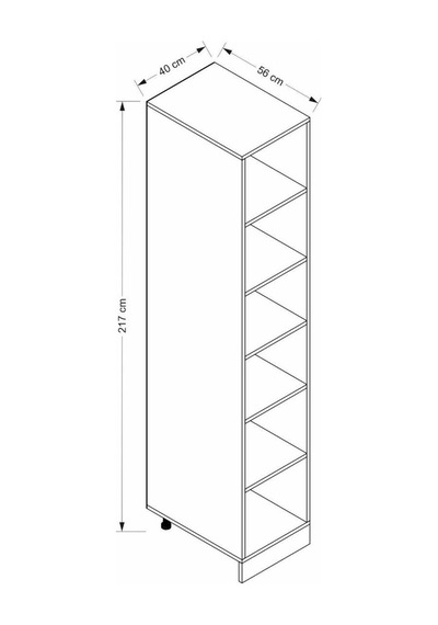 Minar 40 Cm Mutfak Boy Dolabı Beyaz Antrasit D40-Mcba1 Beyaz
