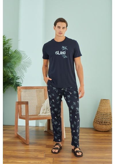 Sevim Erkek Kısa Kol Lacivert Pijama Takım C5t9n49 001