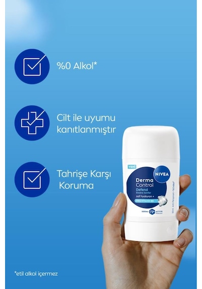 Kadın Stick Deodorant Derma Control Defend 50 Ml,72 Saat Koruma,alkolsüz,hyaluron,pro Vitamin 69373865