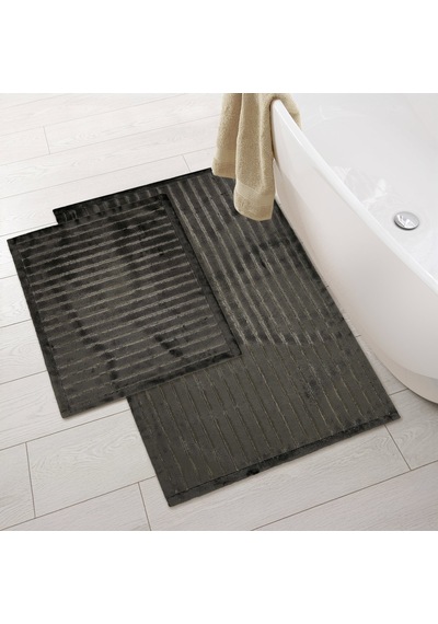 Soft Nuvo Banyo Paspası - Antrasit - 60x100 Cm + 50x60 Cm Renkli