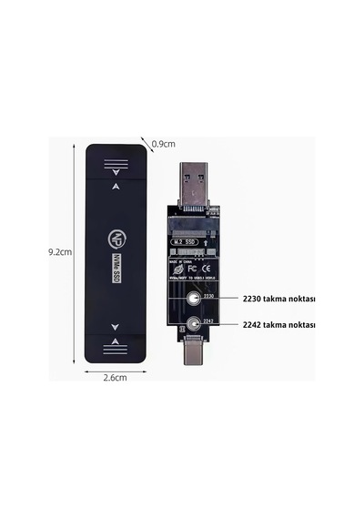 Dk01 Nvme M.2 1000/900mb/s Usb-a/type-c Kablosuz Taşınabilir Harici Ssd Gb, 0
