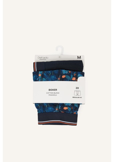 Defacto Regular Fit Elastik Bel 2li Boxer Seti I7820ax26aunv135 Lacivert-nv135