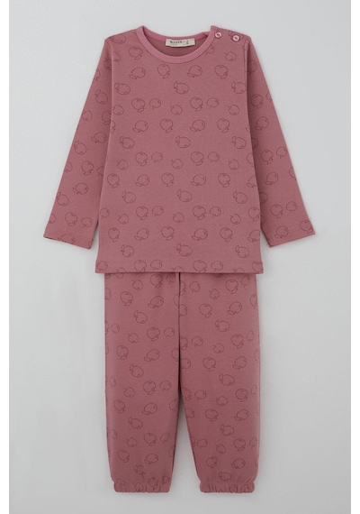 Breeze Kız Bebek Pijama Takımı Tatlı Elmacık Rüyası 9 Ay-3 Yaş, Gülkurusu Gülkurusu