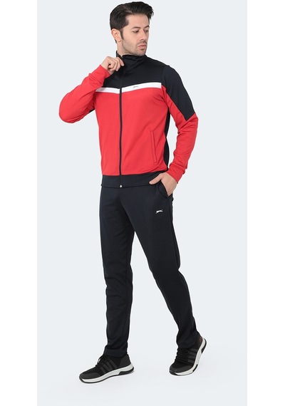 Slazenger RAMOS Erkek Fermuarlı Dik Yaka Cepli Lacivert Eşofman Takımı