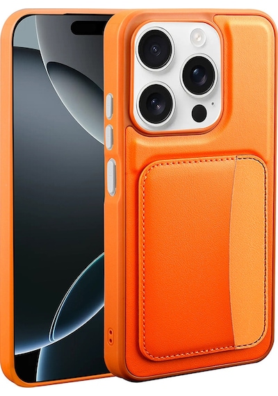 Xiaomi Redmi 15c Uyumlu Kartlıklı Süni Deri X-kart Cüzdan Silikon Kapak Turuncu