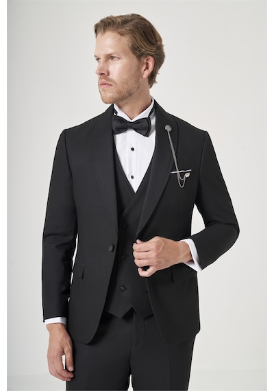 İmza Siyah Kırlangıç Yaka Düz Desen 6 Drop Slim Fit Yelekli Damatlık Takım Elbise 1001260206 İmza Siyah Kırlangıç Yaka Düz Desen 6 Drop Slim Fit Yelekli Damatlık Takım Elbise 1001260206