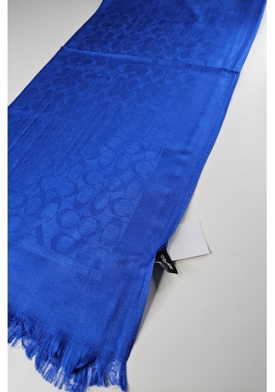 Miorel Scarfs C Desen Çift Taraflı Kaşmir İpek Şal 4 Mevsim Pamuk Şal Mavi