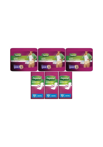 Depend Emici Külot Lohusa Pedi Large 10lu +mesane Pedi 10lu 6lı
