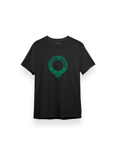 The Hunger Games Capitol Coffee Siyah Kısa Kol Erkek Tshirt 001