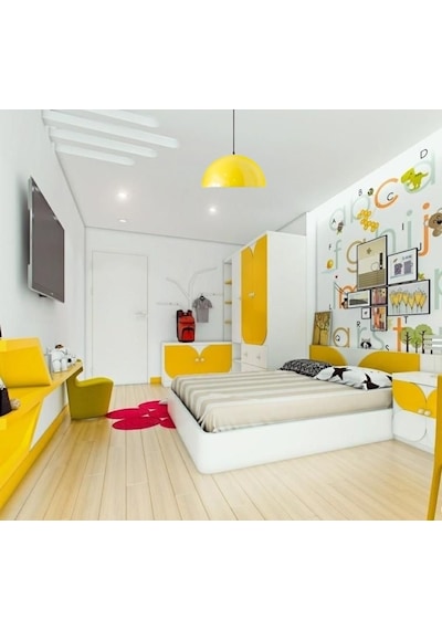 Riolight Modern Sari Içi Beyaz 1 Bebek,Çocuk,Genç Odasi Için Tekl