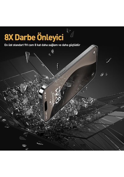 İphone 16 Serisi İle Uyumlu 5d Easyfit 2 Adet Kolay Uygulama Aparatlı Ekran Koruyucu Temperli Cam, İphone 16 Pro Max, Şeffaf