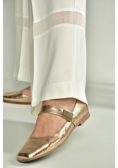 Fox Shoes U726454508 Bronz Rugan Kadın Babet Bronz-rugan