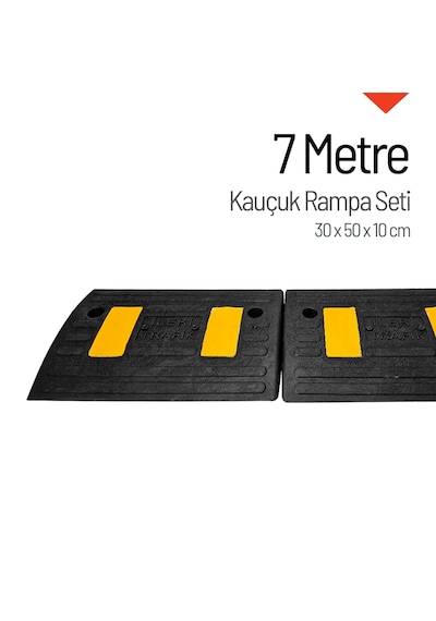 Kauçuk Rampa, Otopark Rampası, Kaldırım Rampası 30 X 50 X 10 Cm 7 Metre-3916