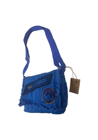 Old Cotton Cargo Vintage Küçük Salaş Unisex Günlük Çapraz Postacı Çantası S Boy 26x20cm Mavi