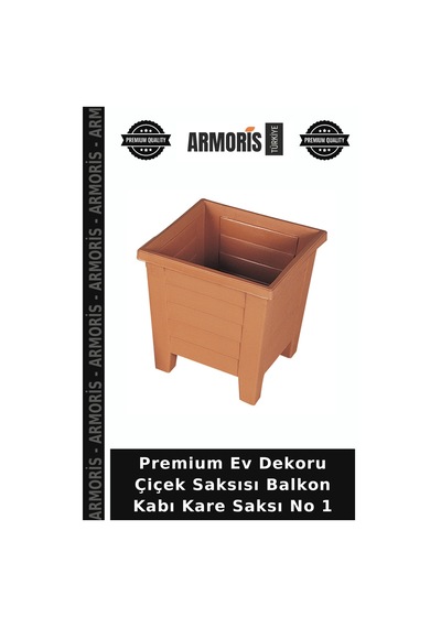 Premium Ev Dekoru Çiçek Saksısı Balkon Kabı Kare Saksı No 1