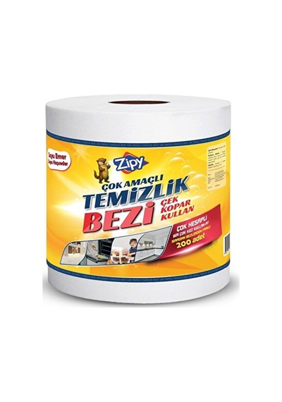 200 Adetli Kuru Temizleme Bezi Çek Kopar Kullan beyaz