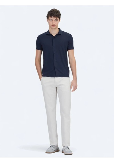 Kip Lacivert Desenli Regular Fit Casual Gömlek Lacivert