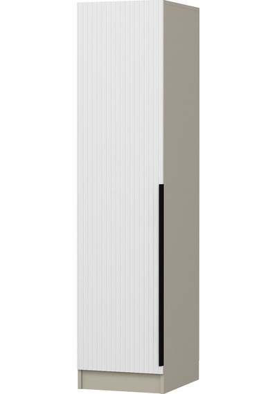 Minar Kale 1 Kapaklı Dolap Çizgili Mebran 210cm - Kumtaşı/beyaz - Askılıklı Çok Renkli Minar Kale 1 Kapaklı Dolap Çizgili Mebran 210cm - Kumtaşı/beyaz - Askılıklı Çok Renkli