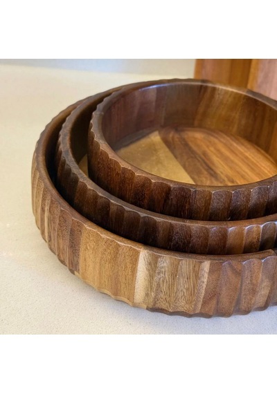 3'lü Akasya Kase Seti- 3lü Akasya Oyuklu Mien Curve Bowl Kase-akasya Derin Tabak Salata Çerezlik Kase Seti Kahve Tonları 3'lü Akasya Kase Seti- 3lü Akasya Oyuklu Mien Curve Bowl Kase-akasya Derin Tabak Salata Çerezlik Kase Seti Kahve Tonları