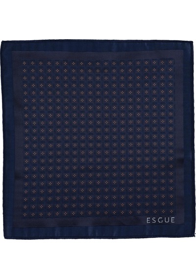 Esgue Hand Made 8 Cm Motif Desen Lacivert Renk Mendilli Kravat Lacivert - Gri