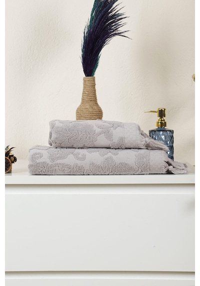 Mira Home Jakarlı Saçaklı Banyo Havlu Takımı Soft Pamuklu Maria Grace